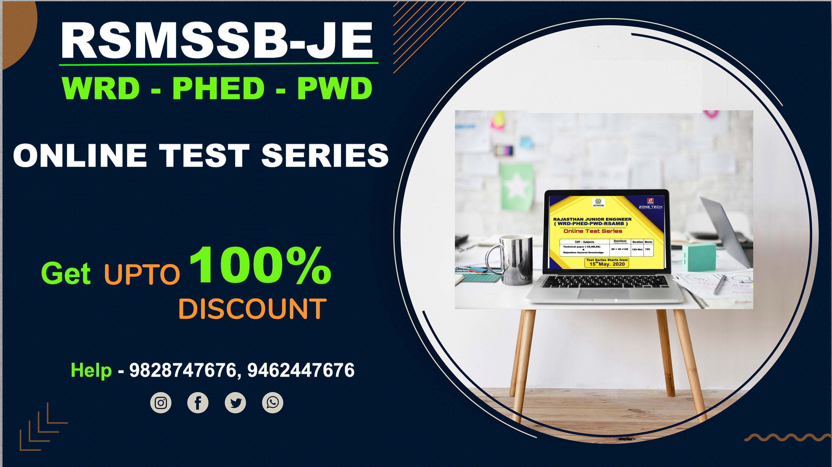 GET RSMSSB-JE ONLINE TEST SERIES 100 % PROMO CODE || ZONE TECH